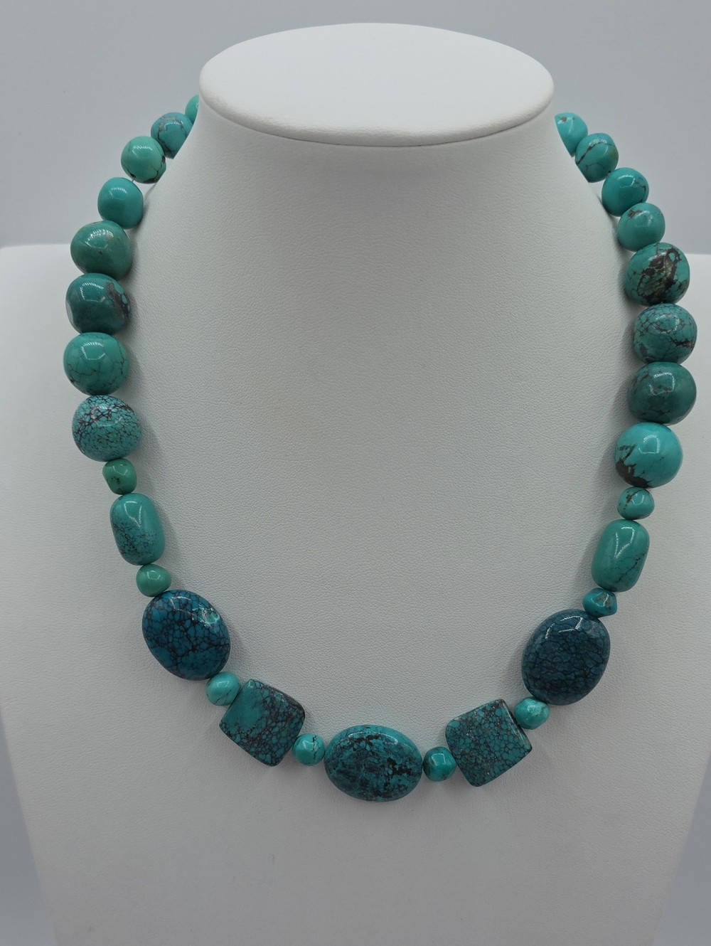Turquoise Glass Bead Statement Necklace - Women Jewelry